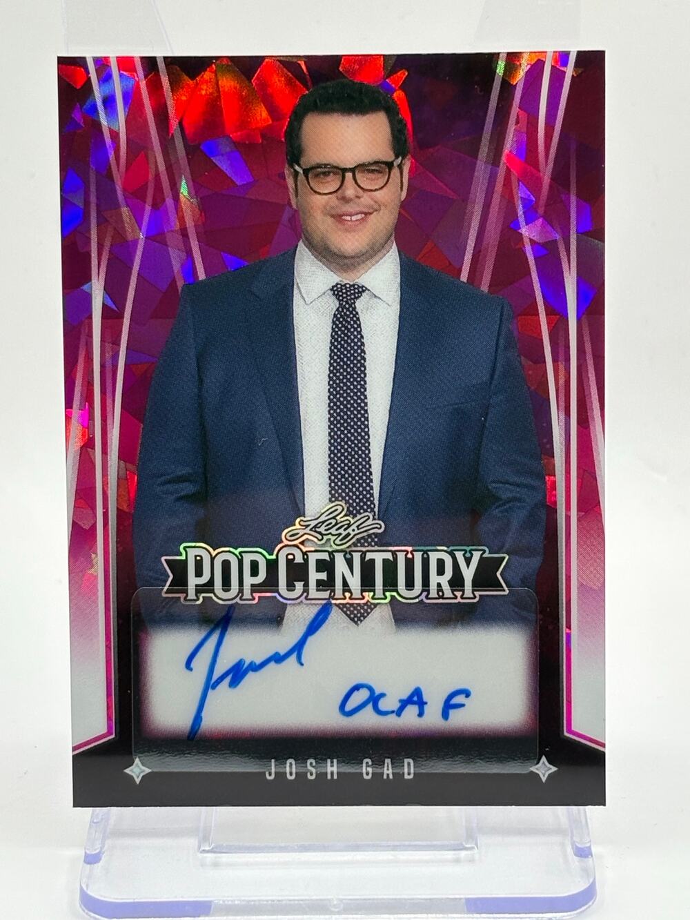 2025 Leaf Pop Century Josh Gad Pink Crystal Auto 3/8 SP Inscribed Olaf Actor